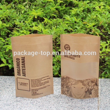 1kg 500g 250g ziplock window kraft paper pouch
